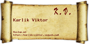 Karlik Viktor névjegykártya