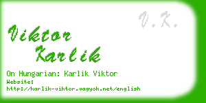 viktor karlik business card